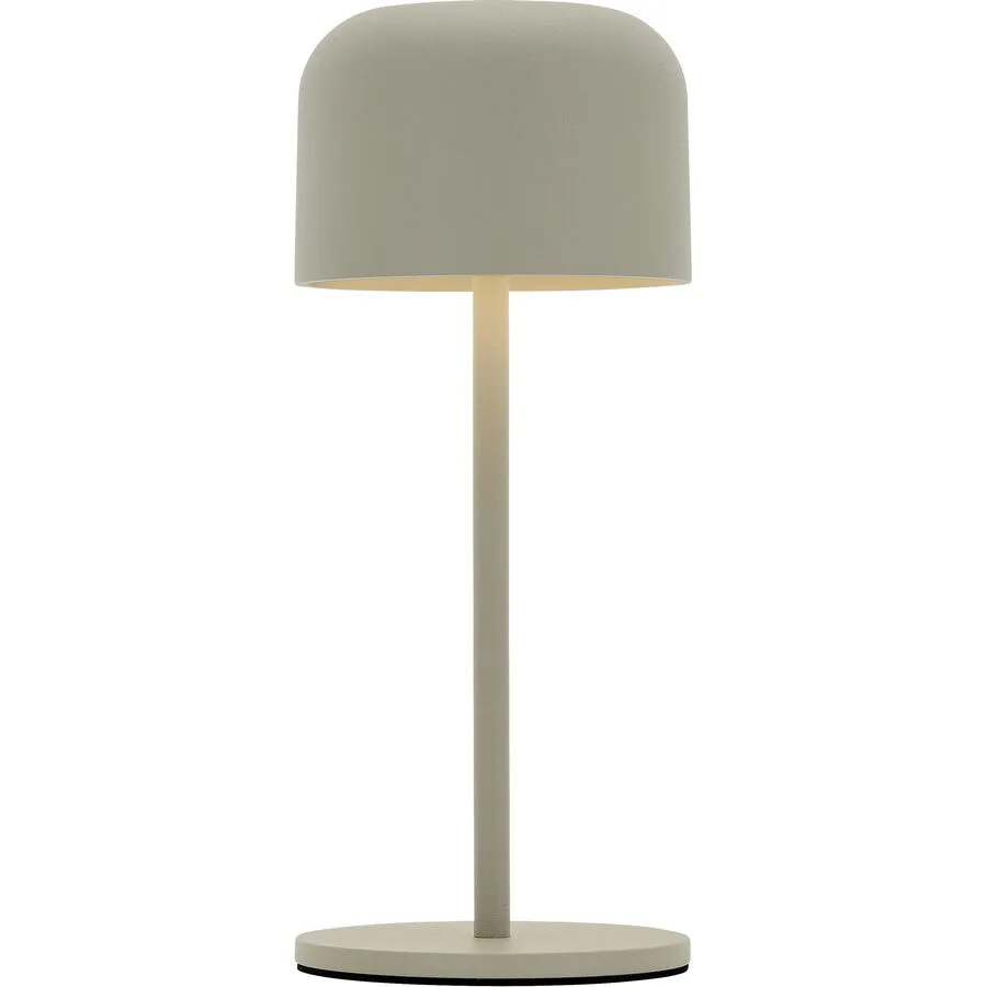 Tischlampe Lou Grau Aluminium/Metall 8.6 cm 21 cm - Material: Metall/Aluminium - LED - Lichtfarbe: Extra warmweiss