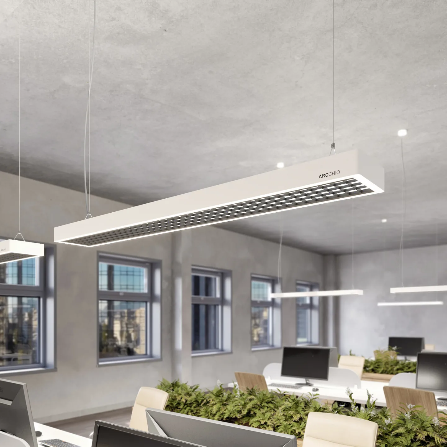 Susi Pendelleuchte White - Arcchio - Arbeitszimmer / Büro - Modern - Aluminium - Einflammig