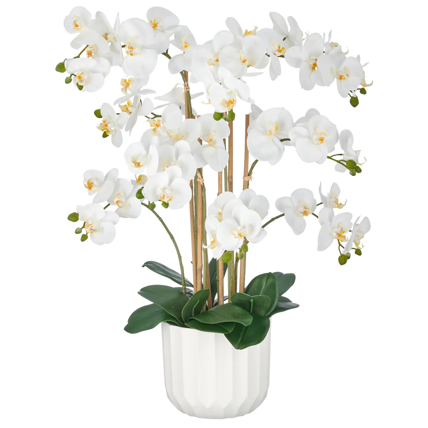 Gasper Kunstpflanze Orchidee im Weissen Topf H: 80 cm | Schubiger Möbel