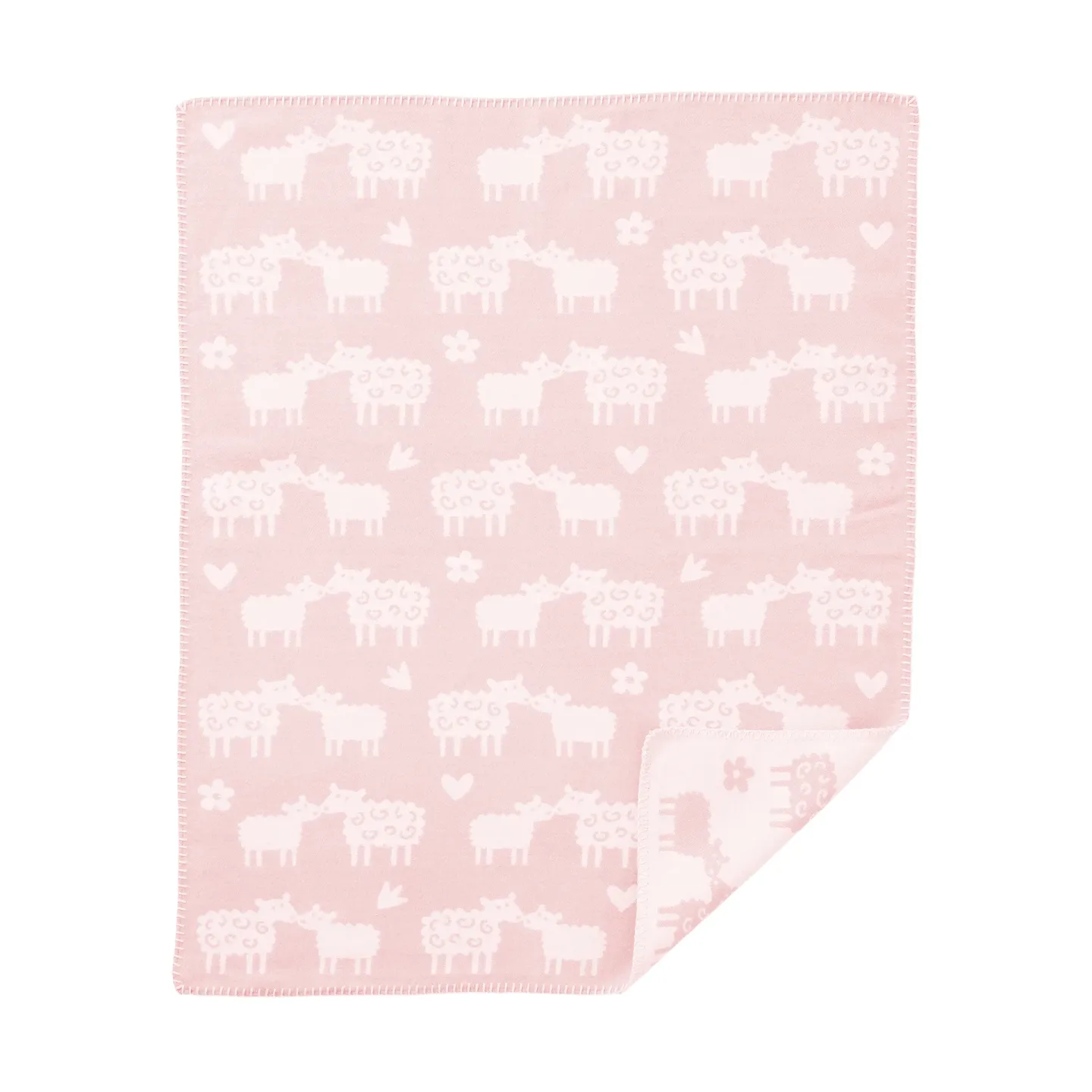 Klippan Yllefabrik Bää Kinderdecke Baumwolle Soft pink, 70x90 cm