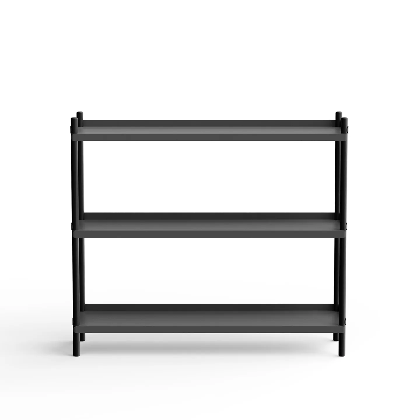 NINE - BOLT Shelving 1000 - 3 shelves Oak Black Anthracite - Hyllor & Hyllsystem - Lennart Ebert - Svart - Metall/Trä