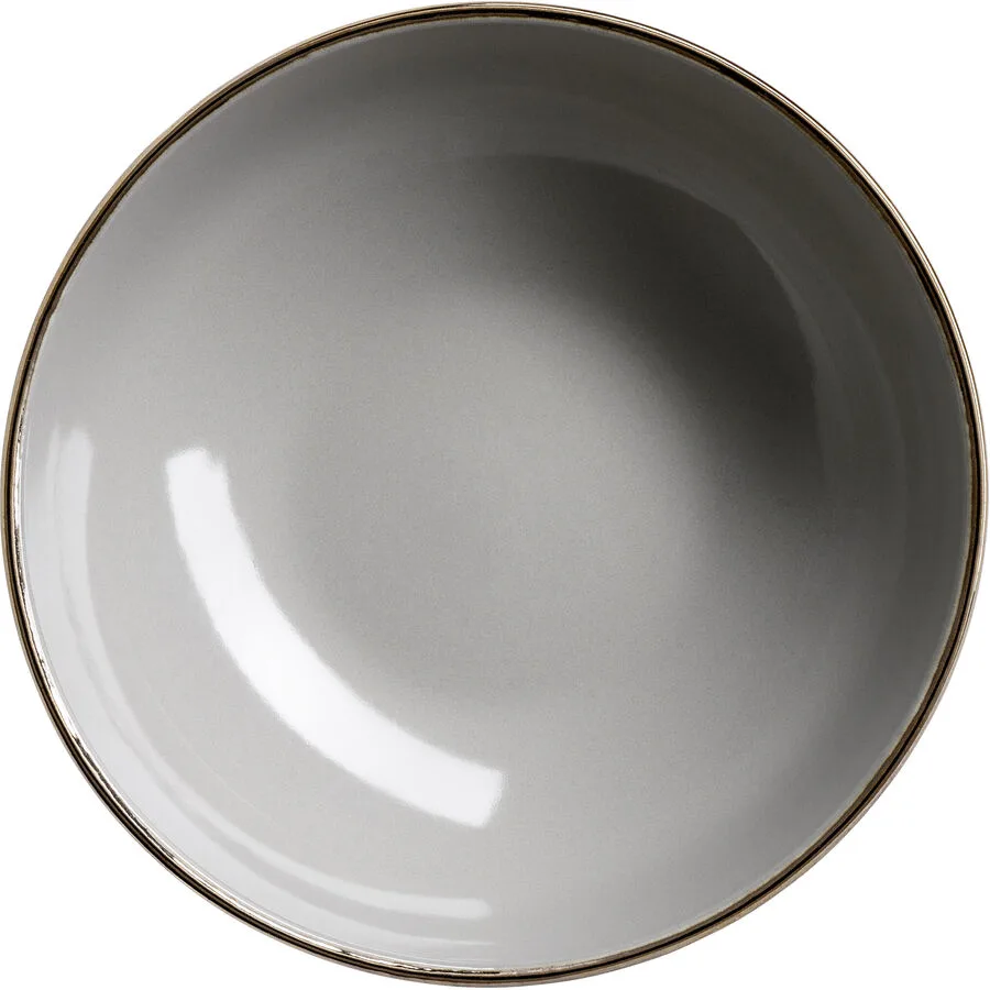 Schüssel Metallic Rim Grau Keramik 18 cm