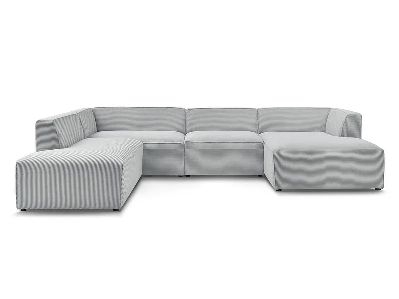 Wohnlandschaft BOBOCHIC MEGEVE Cord-Stoff hellgrau