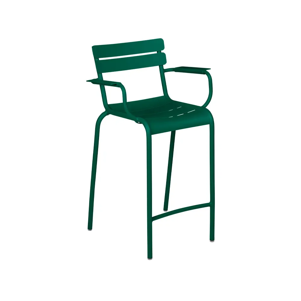 Fermob Luxembourg barstol med armstöd Cedar green (grön)