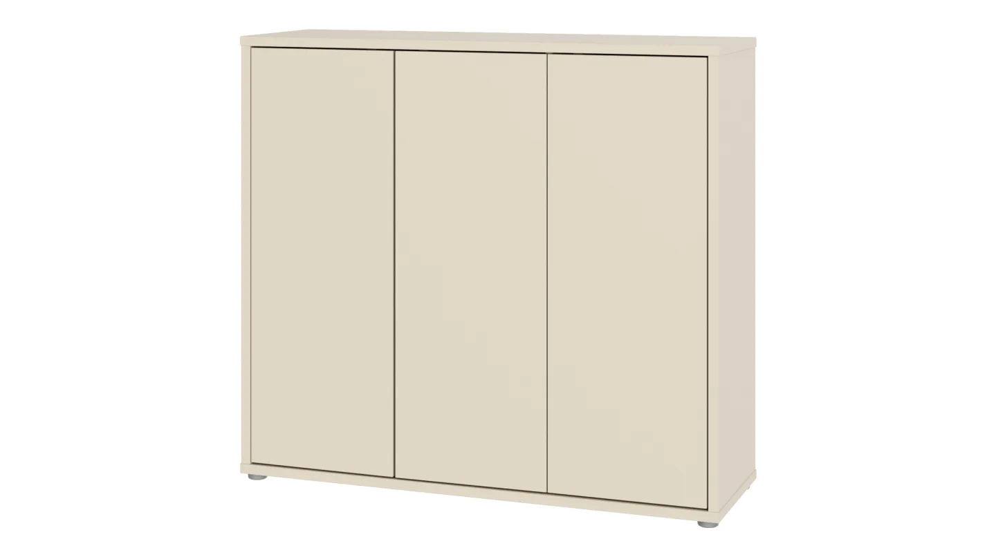 Schuhschrank beige 109 x 99 cm 3-türig - ALICE SPRINGS