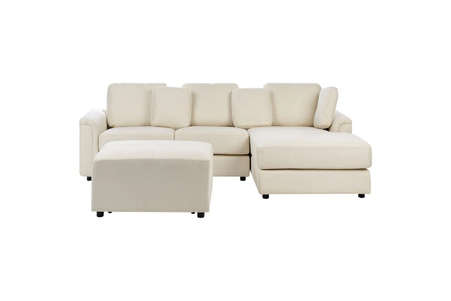 4-sitssoffa Kohlo Beige/svart, Vänstervänd - Beige/svart, Vänstervänd