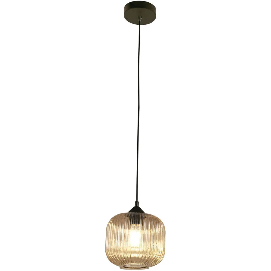 Pendellampe Moran Gelb Glas/Metall 20 cm 200 cm - Farbe: amber - Material: Metall/Glas