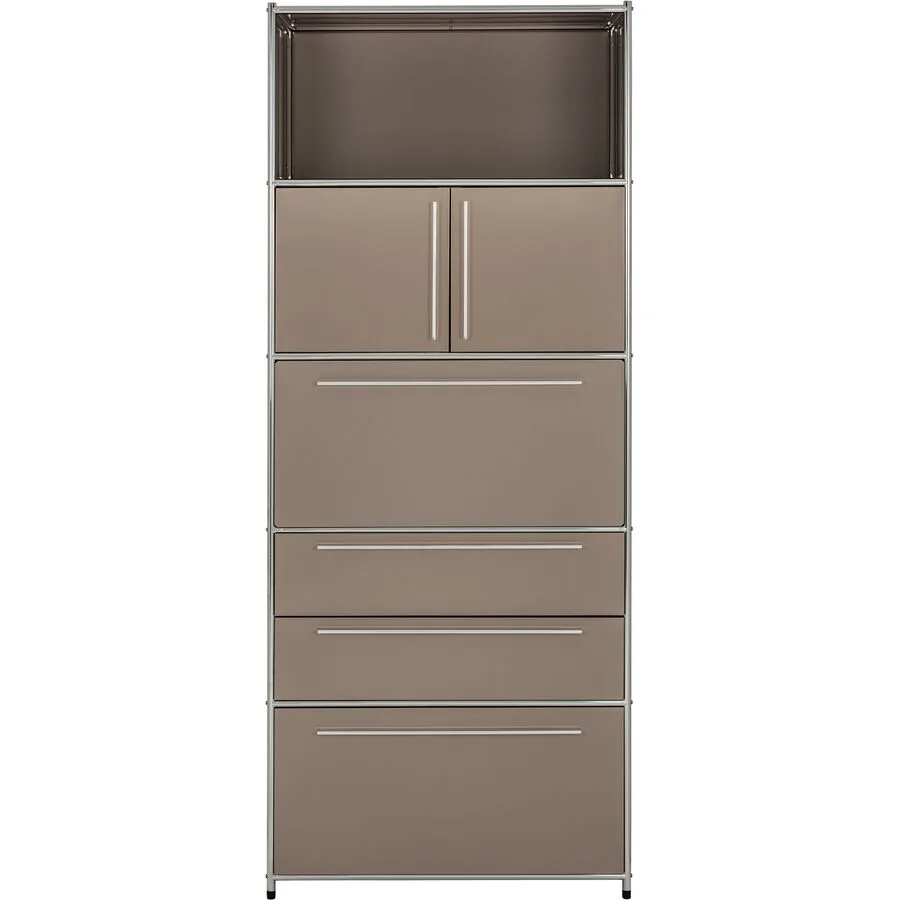 Regal Cubo taupe Metall B 77 T 40 H 195 cm - Möbel Konfigurator: Traummöbel individuell zusammenstellen