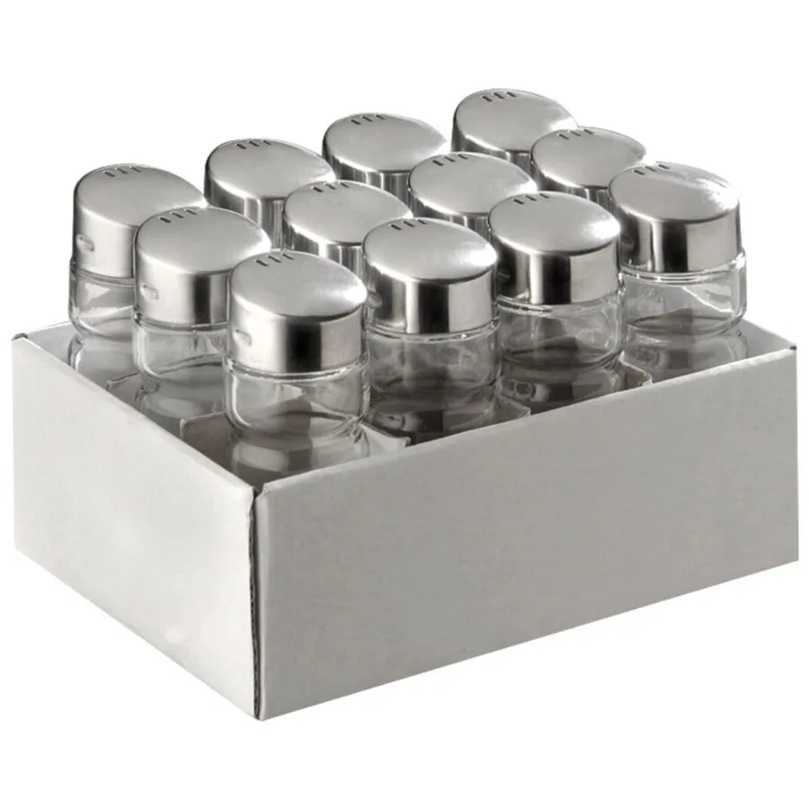 Salz- und Pfefferstreuer-Set Aps transparent Edelstahl/ Glas H 9 cm Set