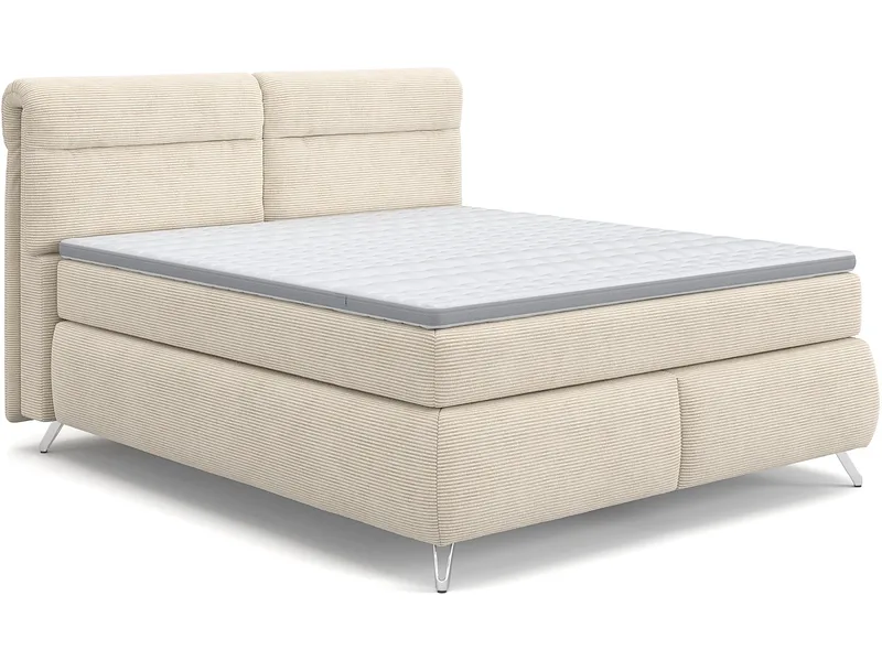 Boxspringbett SWISS HOME STYLE AMBER beige 160x200cm halbfest
