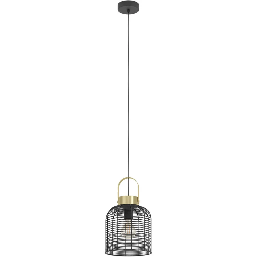 Eglo Pendellampe Roundham Schwarz Stahl 110 cm - Farbe: Schwarz/Messing
