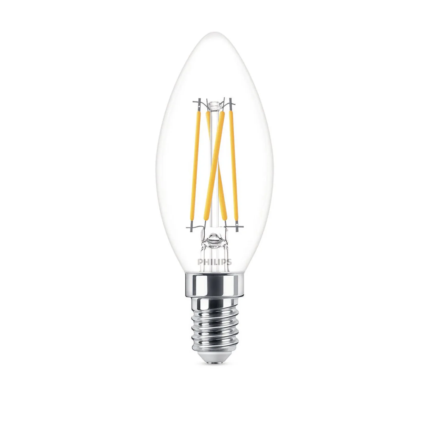 Philips - LED Ljuskälla E14 3,4W 470lm 2700K Dimbar klar - LED-lampor - Transparent