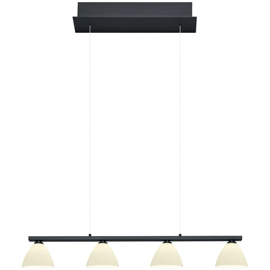 Pendellampe Emmeline Schwarz Metall 77 cm 150 cm - LED - Lichtfarbe: Extra warmweiss - LED Energiesparlampen