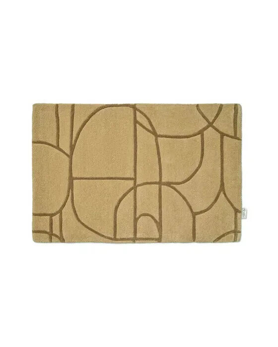 Modern Abstract dørmåtte mustard