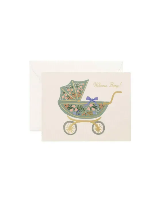 Floral Pram kort