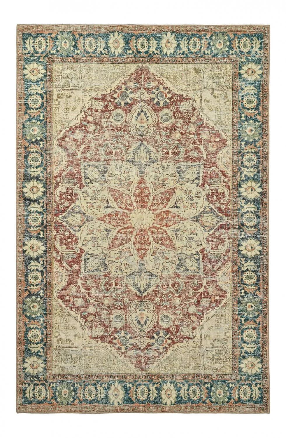 Flatvevd teppe - Alvand (rød) (Størrelse: 190 x 280 cm)
