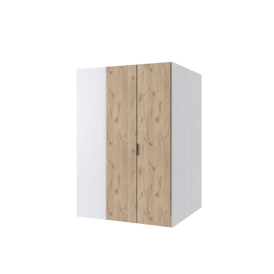 Kleiderschrank Nordy weiss/Eiche Nachbildung Holzwerkstoff B 135 cm