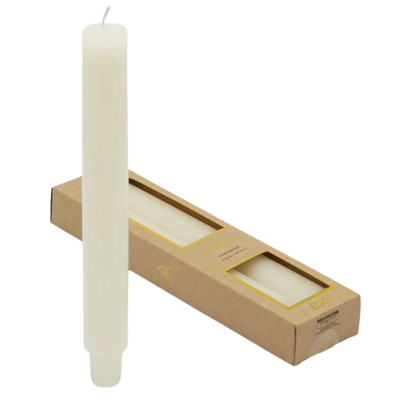 Edg Kerze 2Stück Elfenbein H: 25 cm | Schubiger Möbel