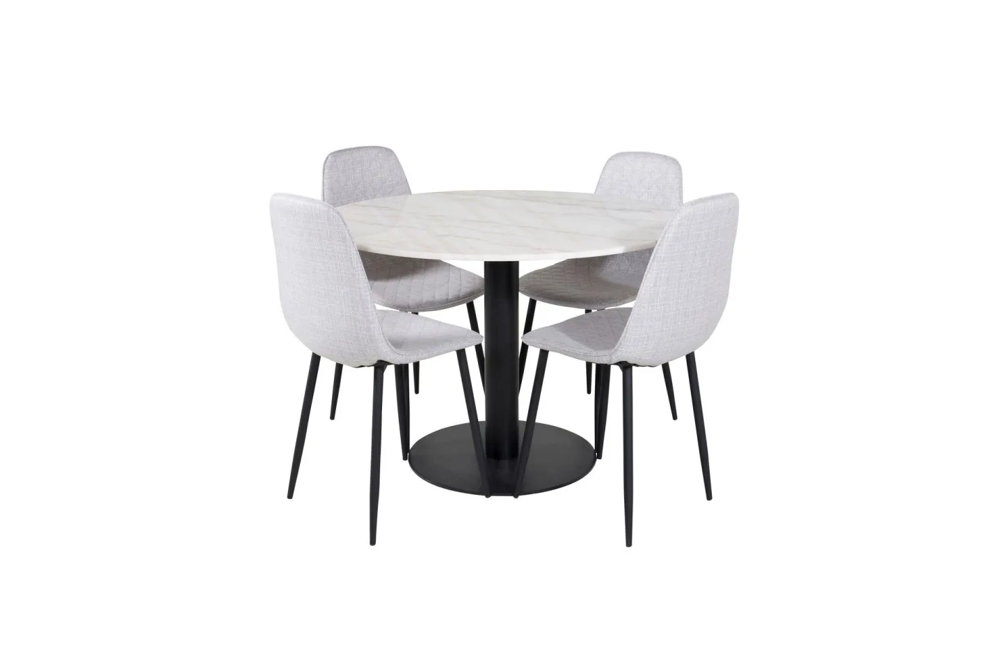 Estelle Matgrupp 106 cm Rund med 4 Polar stolar - Svart