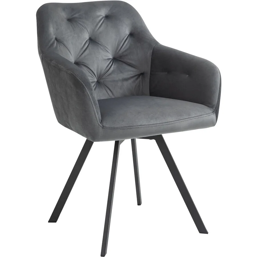 Stuhl Joris grau Samt/Polyester