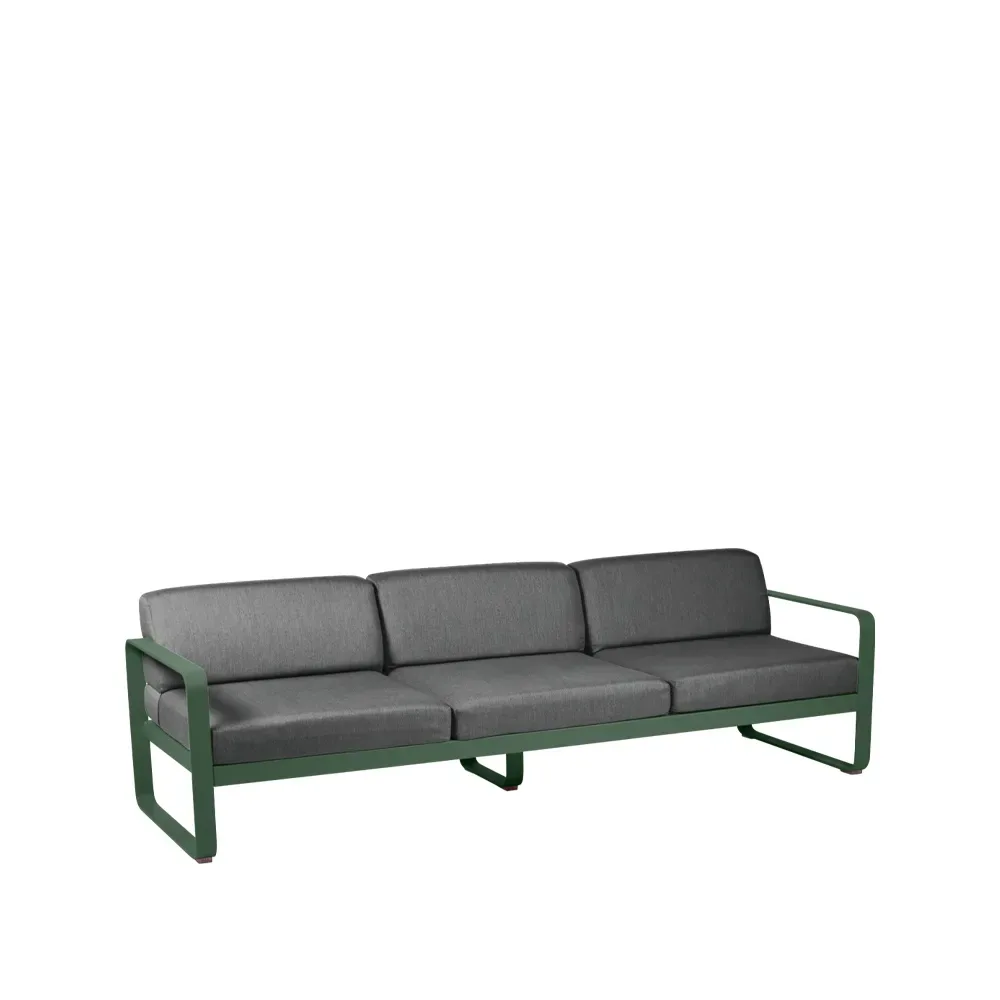 Fermob Bellevie soffa 3-sits Cedar green (grön), graphite grey dyna