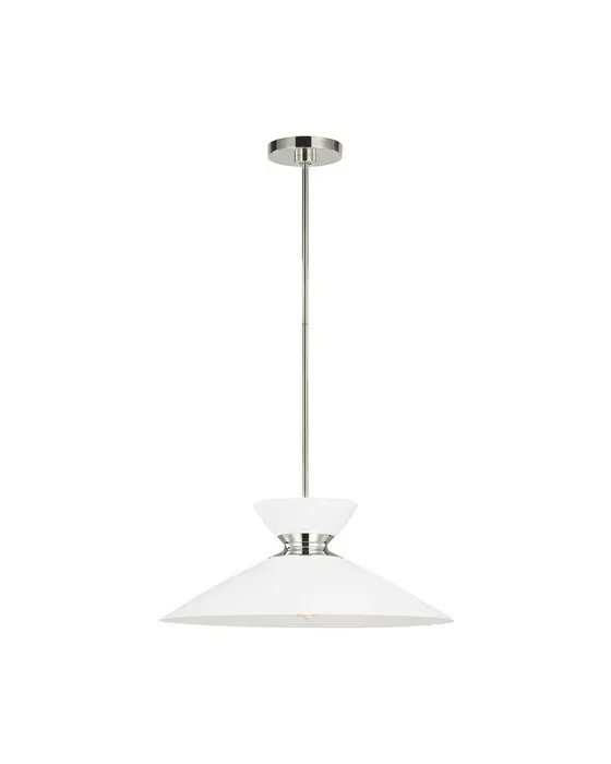 Heath Wide Pendant Nickel/Matte White