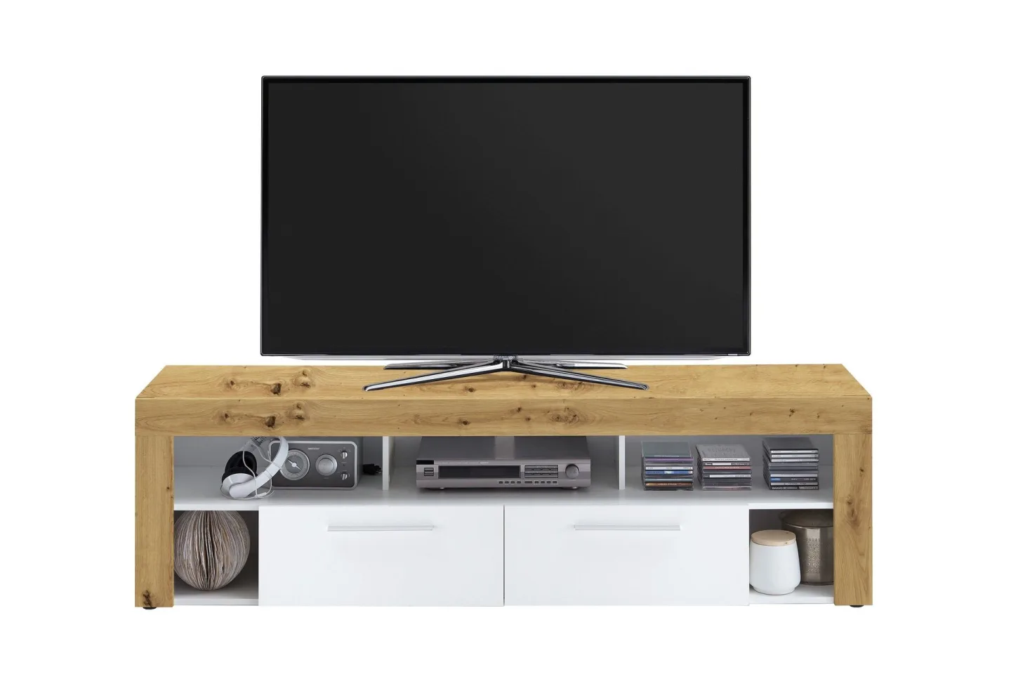 Bootsma TV-Bänk 180 cm - Brun/Vit