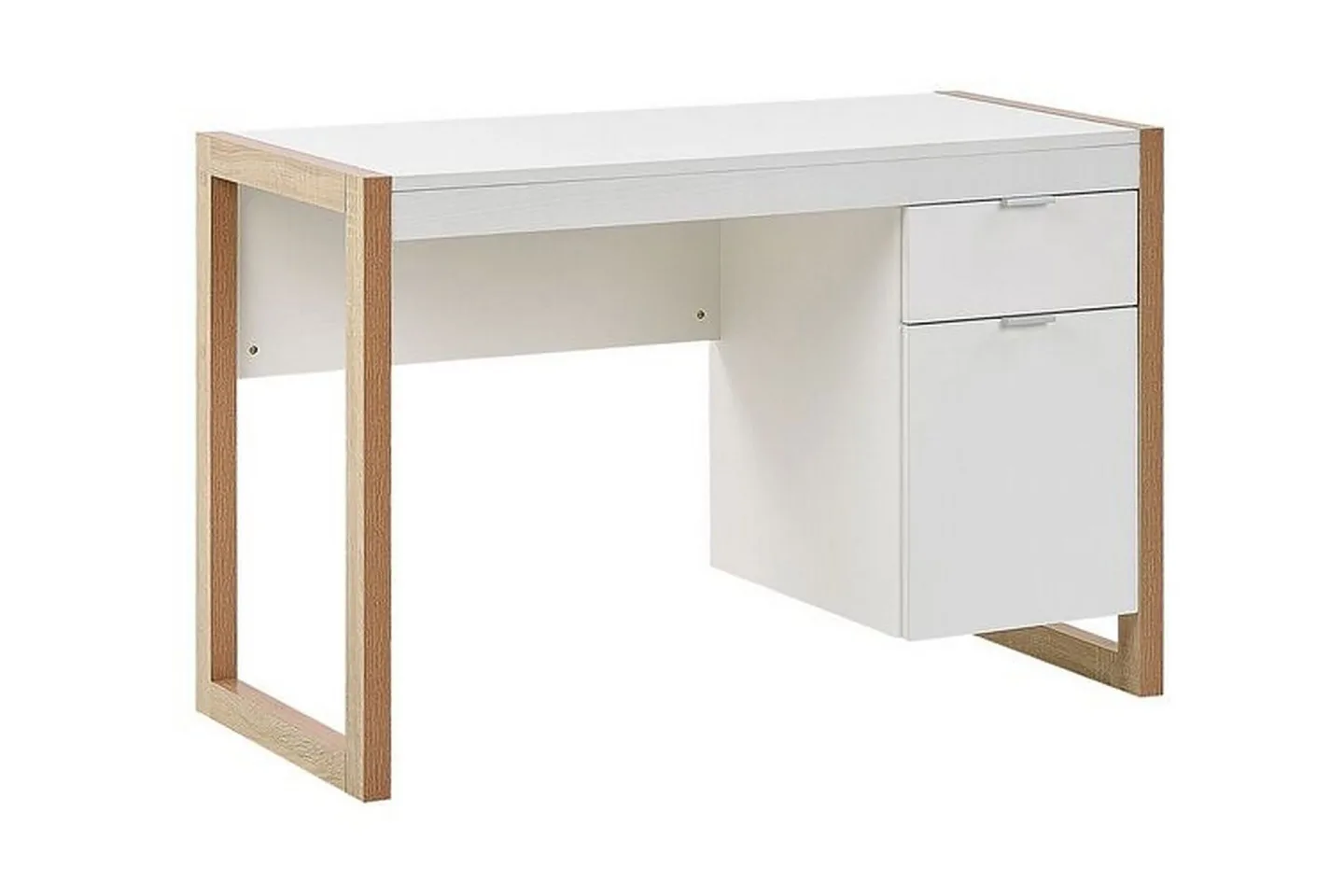 Graysburg Skrivbord 110 cm med Förvaring - Vit/Ljust Trä