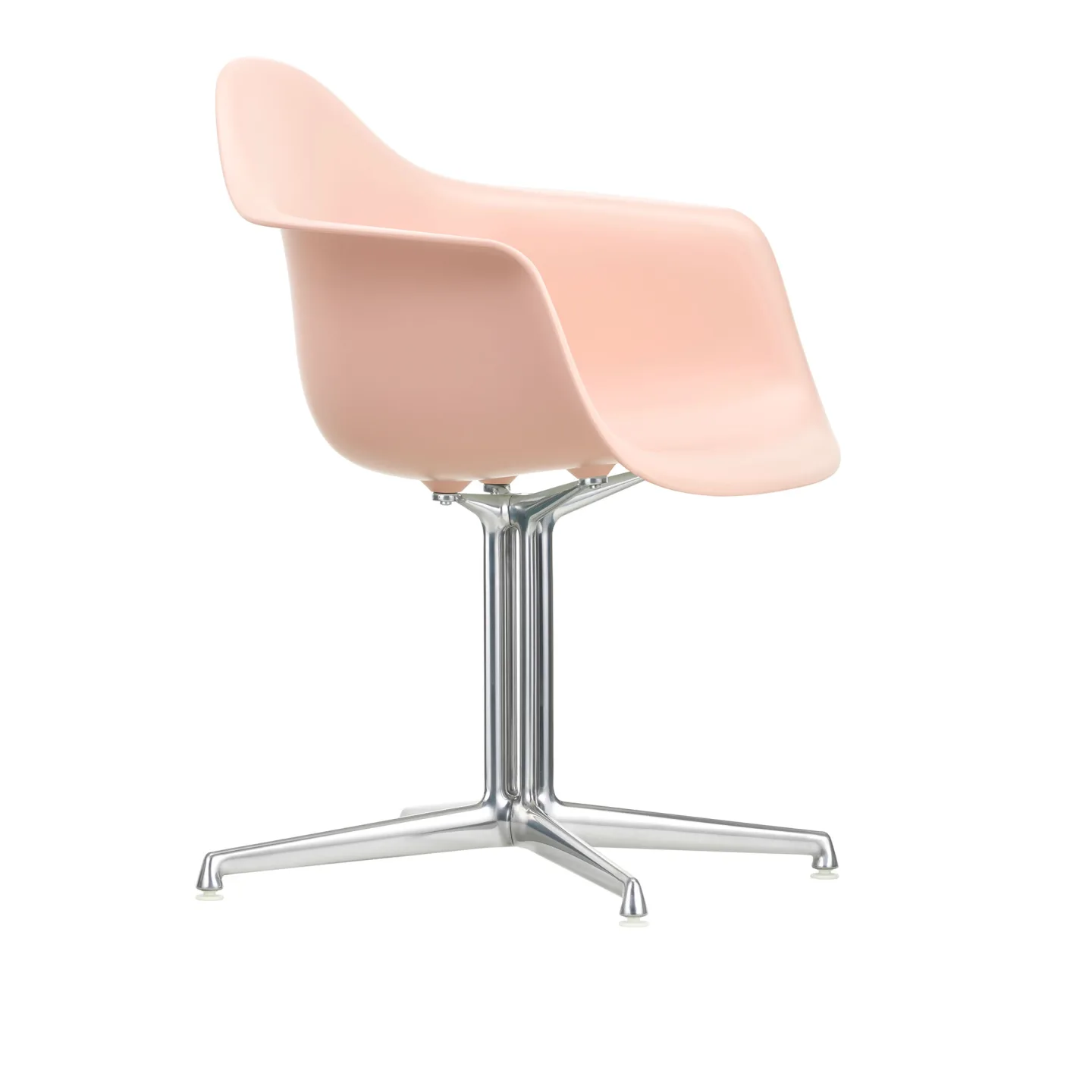 Vitra - Eames Plastic Armchair DAL 41 Pale Rose Aluminium Polished - Kontorsstolar - Charles & Ray Eames - Rosa - Metall/Plast