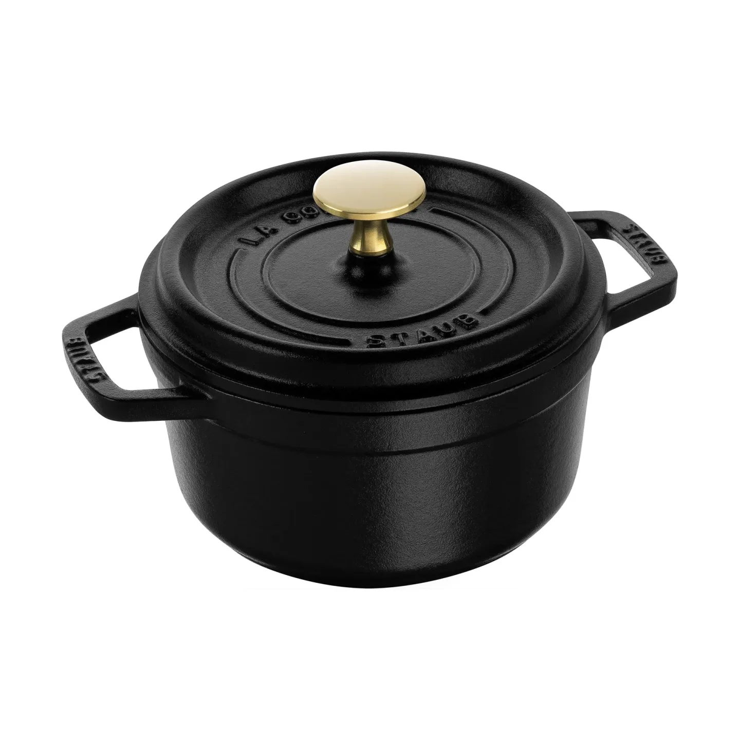 STAUB Staub La Cocotte rund gryta gjutjärn 1,2 L Svart