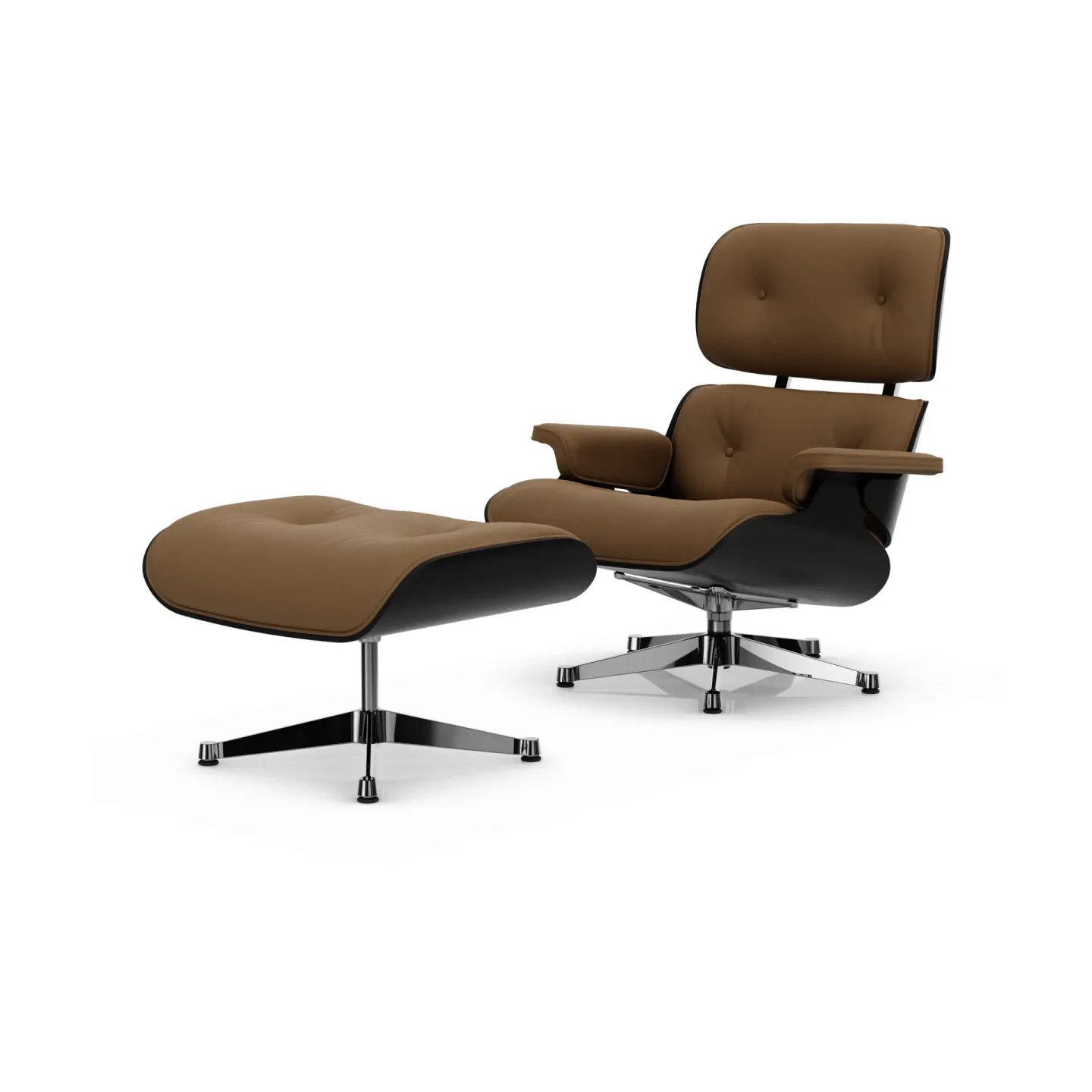 Vitra Eames Lounge Chair & Ottoman new dimensions 75 Camel-27 chestnut black-pol. steel