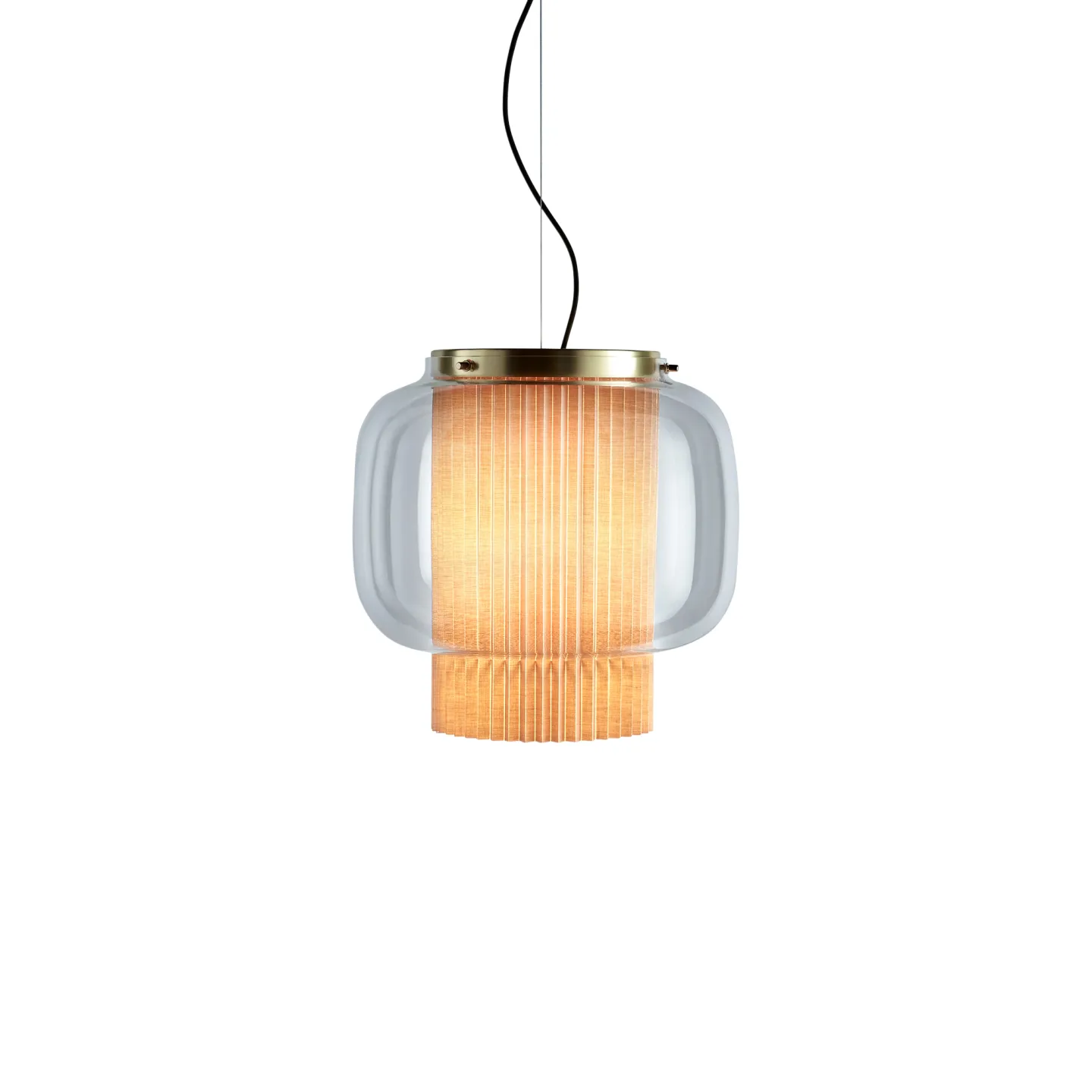 Parachilna - Manila T Gr, Brass/Transparent, Excl. E27 LED Globe ø120 18W 3000K - Pendellampor - Sebastian Herkner - Transparent,Guld