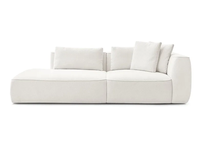 3er Sofa BOBOCHIC LEOPOLD Stoff mit Textur weiss