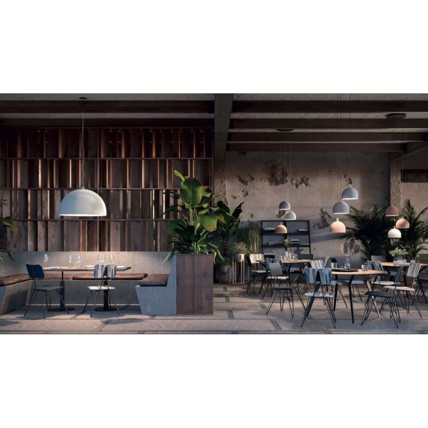 Urban Concrete Dome Hängelampe, Ø60cm, pink - Diesel Living Diesel Living with Lodes - Esszimmer - Beton
