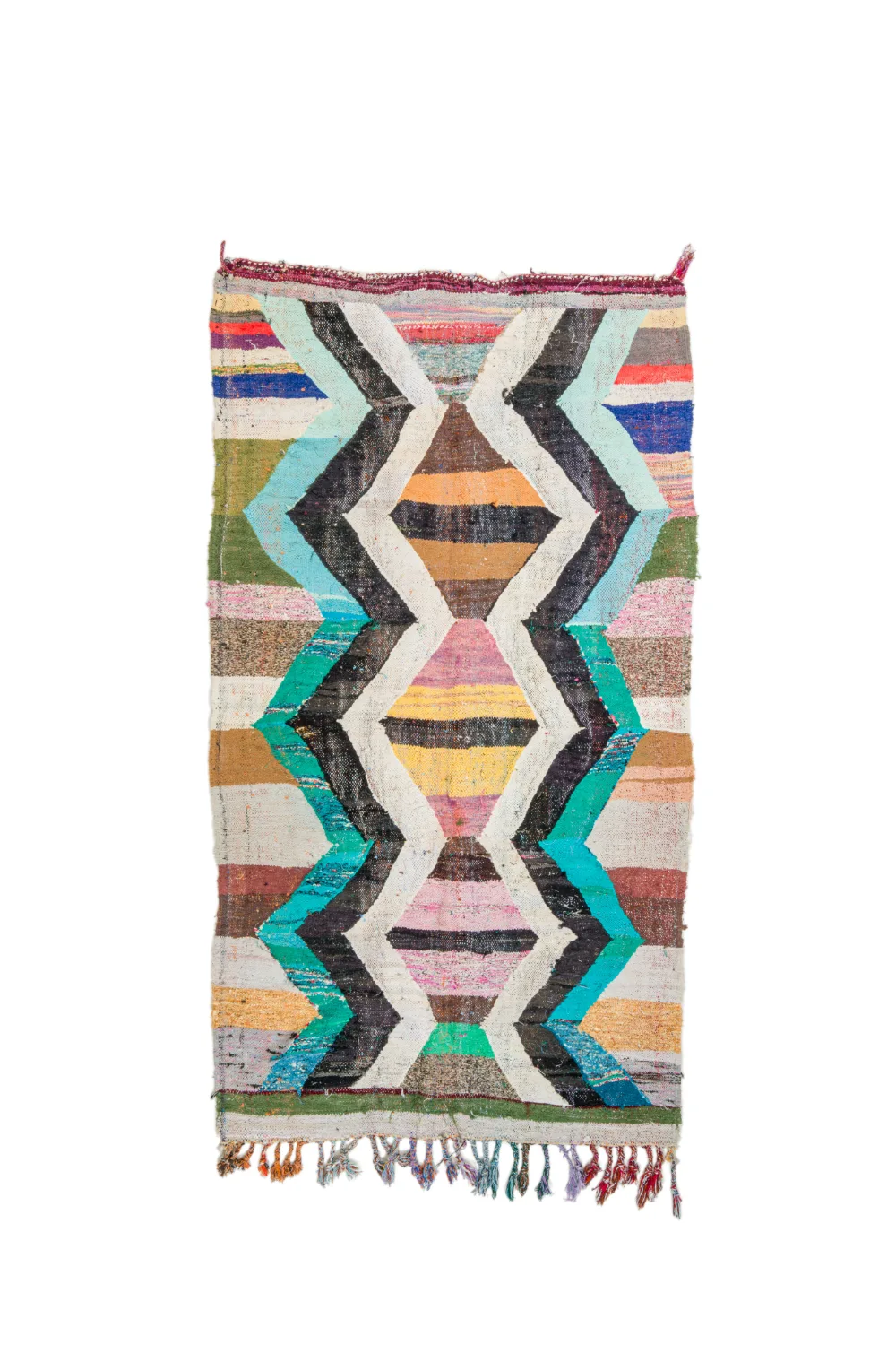 Marokkansk Boucherouite-teppe 135 x 245 cm (Størrelse: 135 x 245 cm)