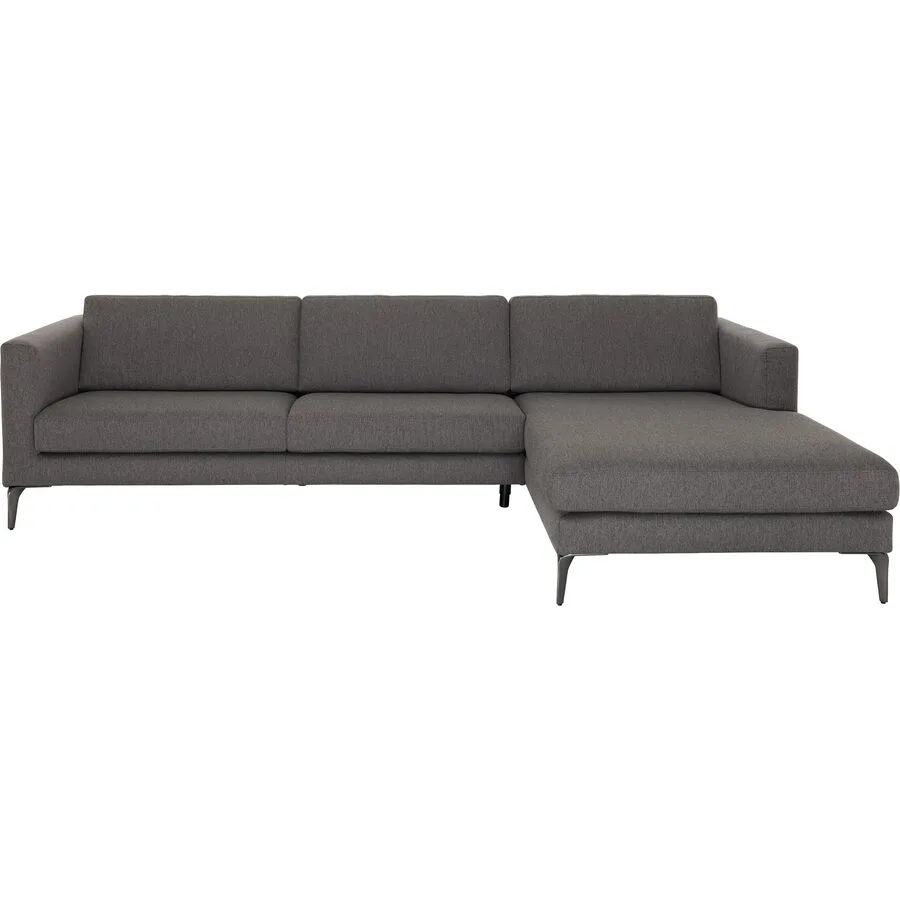 Massimo Divani Ecksofa Levante Grau Stoff 279 cm 170 cm