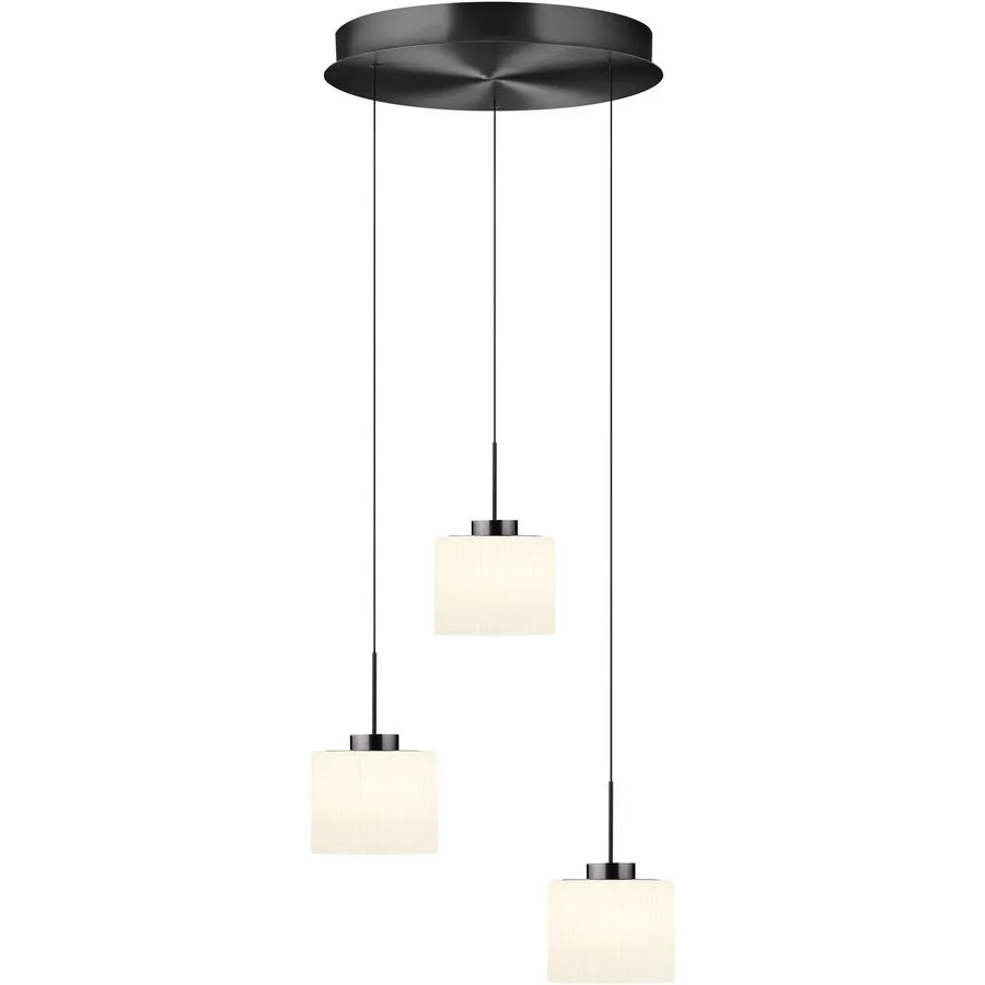 Pendellampe Elli Grau Aluminium/Eisen 43 cm - Farbe: anthrazit eloxiert - LED - Lichtfarbe: Warmweiss - LED Energiesparlampen