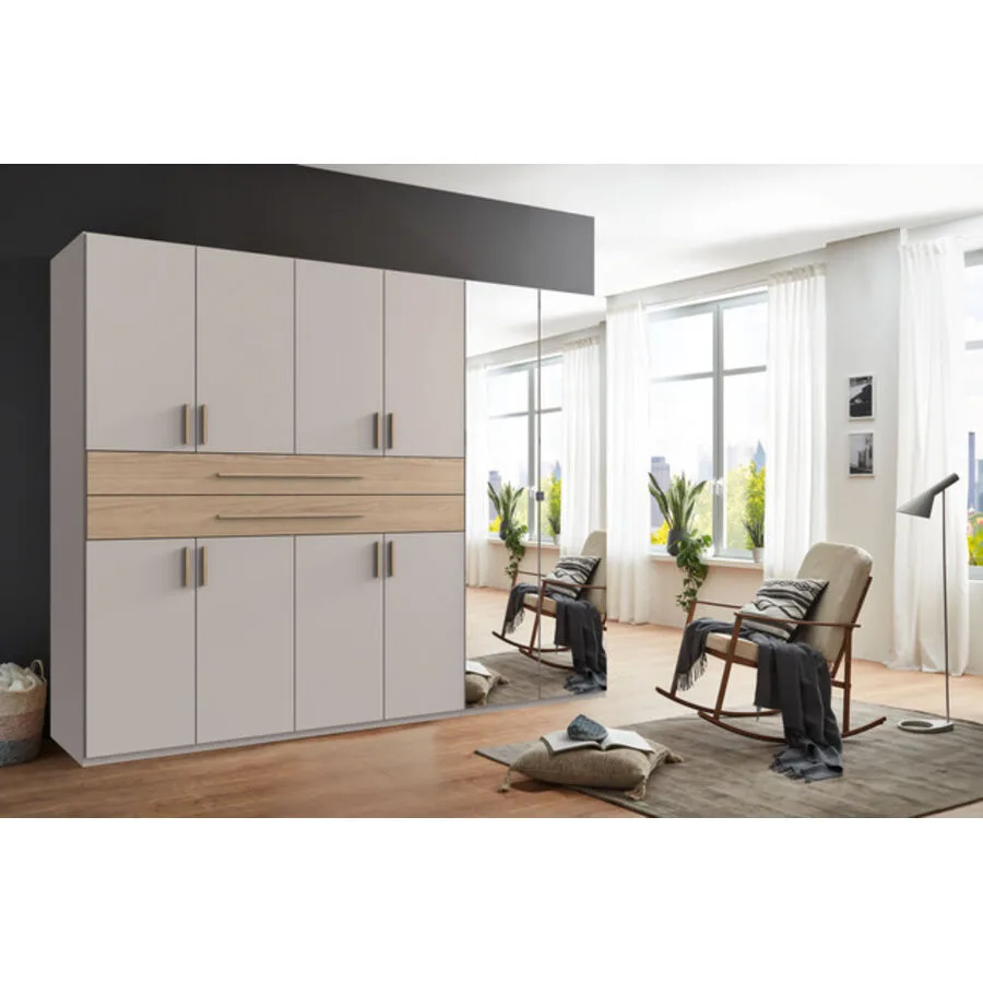 Kleiderschrank Stride Kaschmir, Abs. Dorena-Eiche-Nachbildung - Griffe Dorena-oak-NB Mischholz B 270 cm