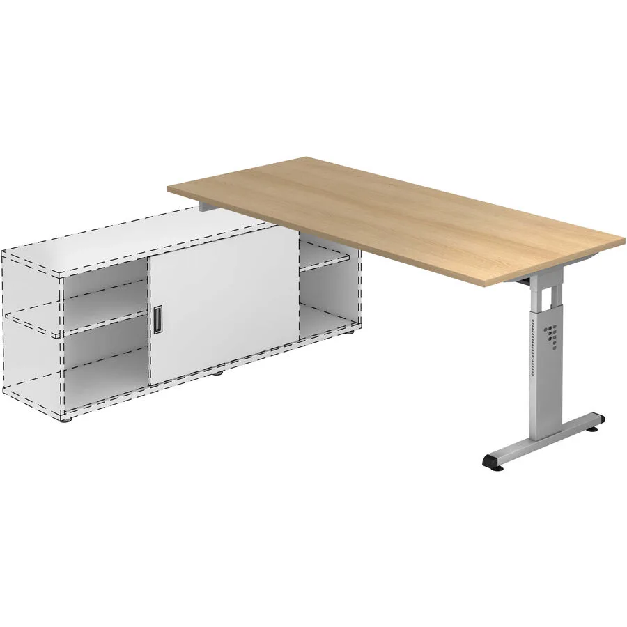 Anbauschreibtisch Office Eiche Dekor Holzwerkstoff B 180 T 80 cm