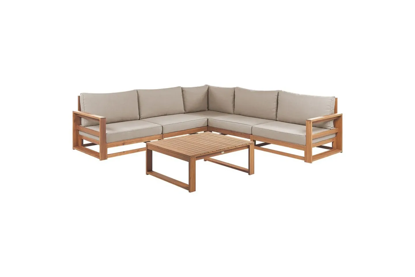 Loungegrupp Timor Ljus trä/grått/beige, Ja, Vändbar - Ljus trä/grått/beige, Ja, Vändbar