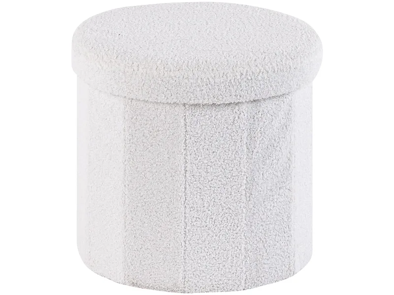 Aufbewahrungshocker LOVA 38x38x38cm stoff weiss