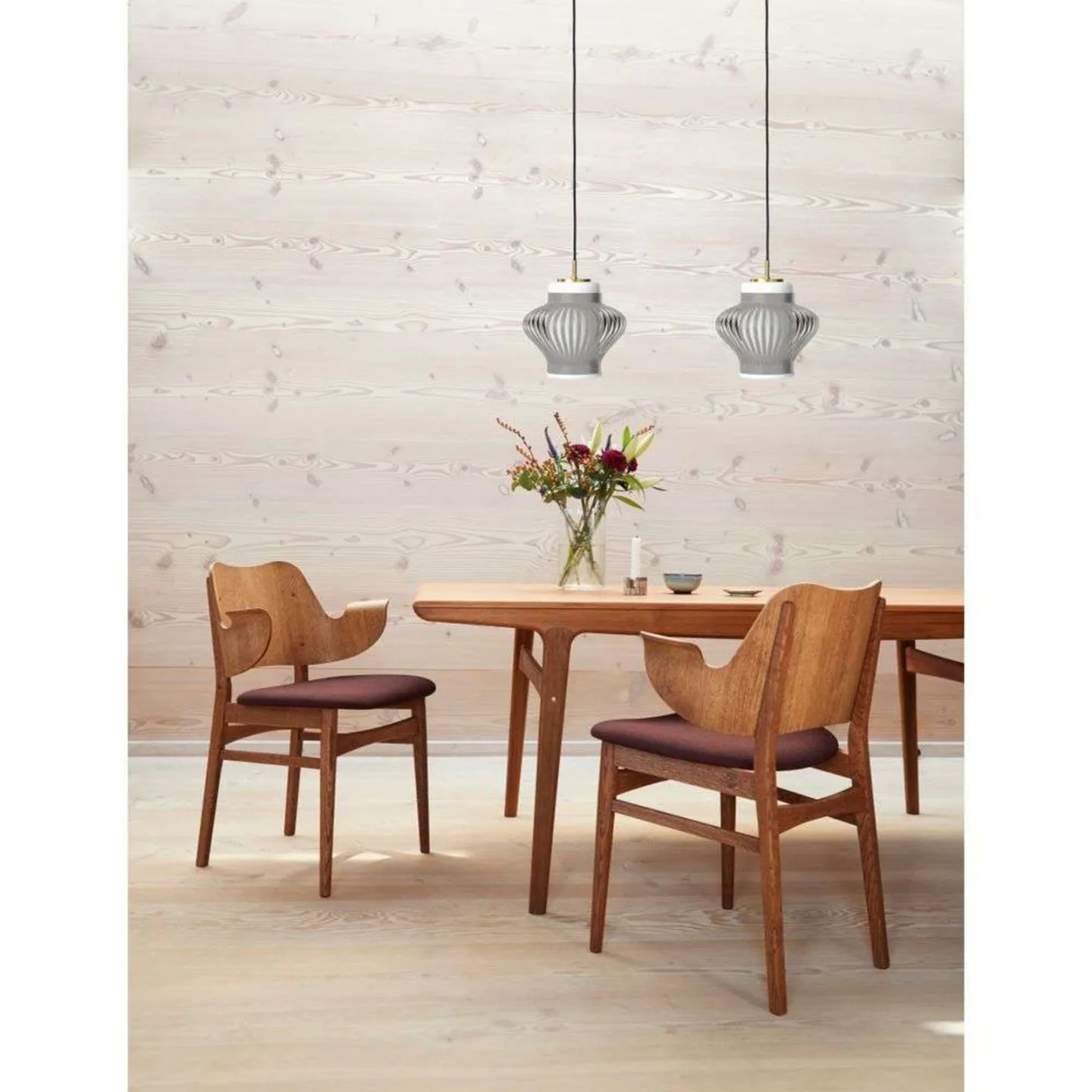 Warm Nordic Opal Lamella pendel sky grey, sandblästrad opal