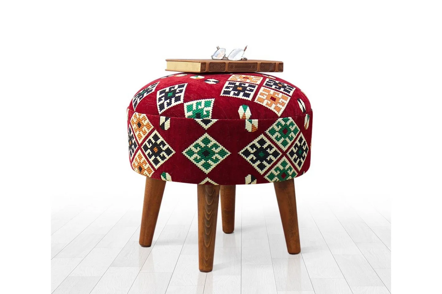 Tarrytown Sittpuff 46 cm - Röd/Grön