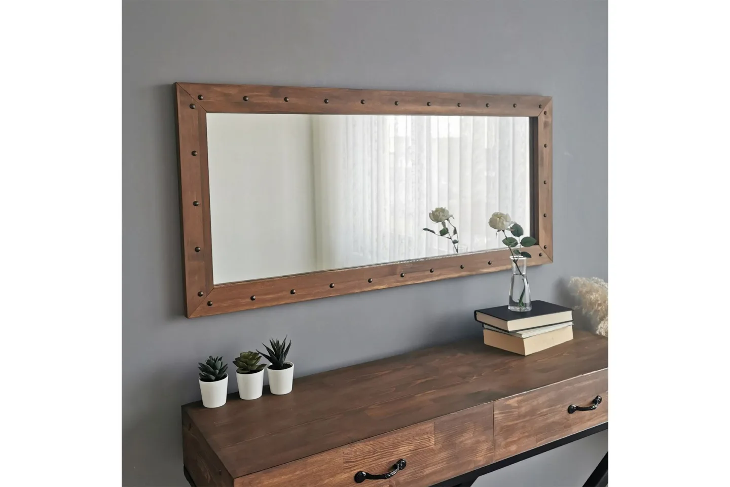 Trekell Dekorationsspegel 110 cm - Valnöt