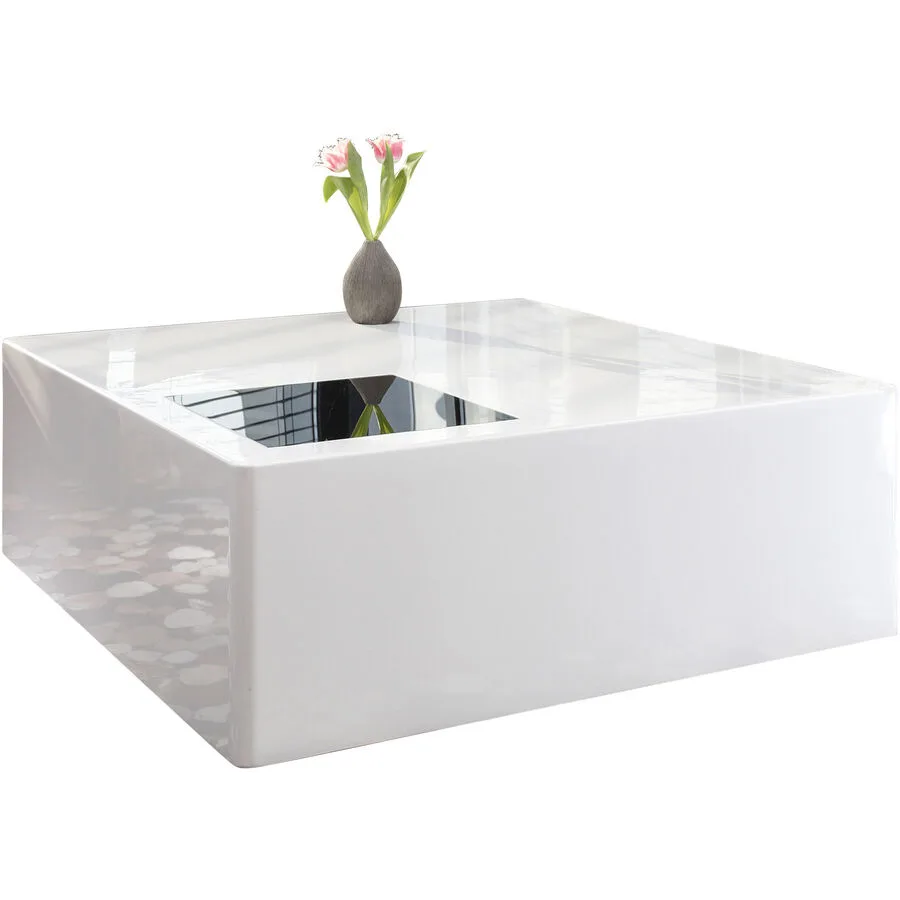 Salontisch Danny weiss Holz, MDF, Glas B 100 T 100 cm
