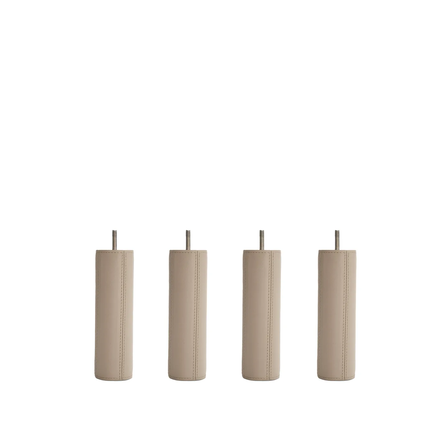 DUX - DUX SC sängben rund läder oatmeal 12 cm 4-pack - Sängben - Beige - Trä