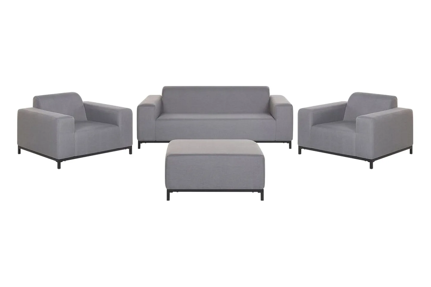 Hughen Loungegrupp Utomhus 5-sits - Grå/Svart