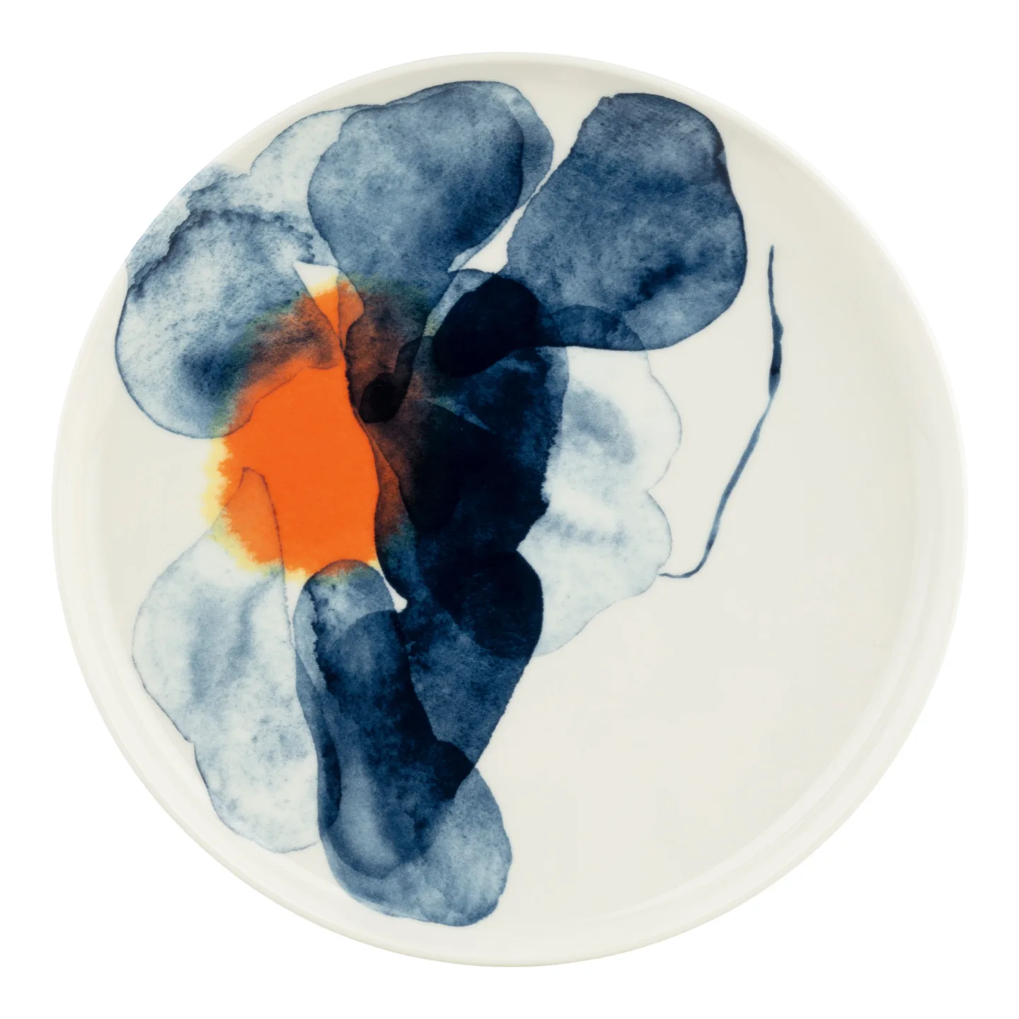 Marimekko - Valssi Plate 25 cm White Blue Orange - Mattallrikar - Sami Ruotsalainen