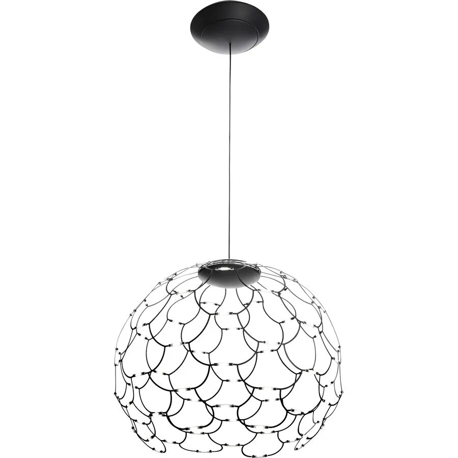 URBAN Pendellampe Lamoi Schwarz Eisen 60 cm 52 cm - LED - Lichtfarbe: Extra warmweiss - LED Energiesparlampen