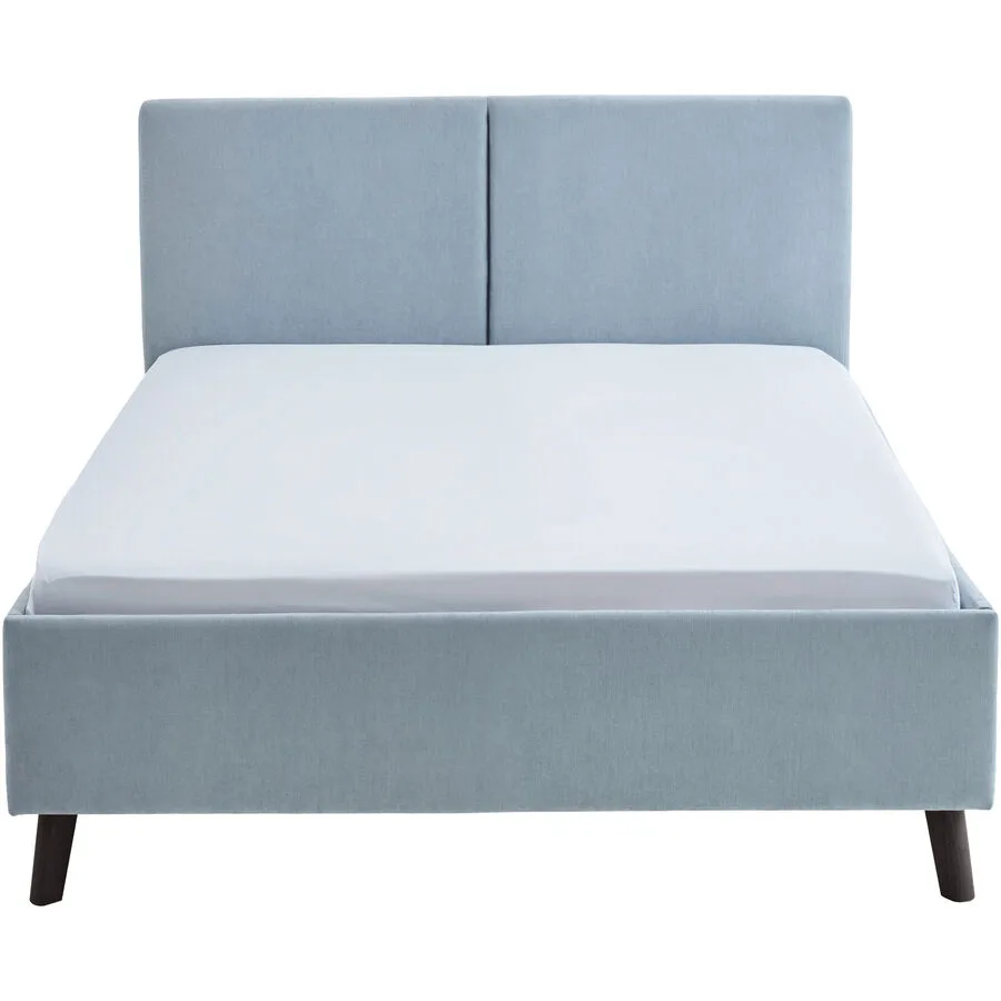 Bett Nola hellblau Stoff 140 x 200 cm